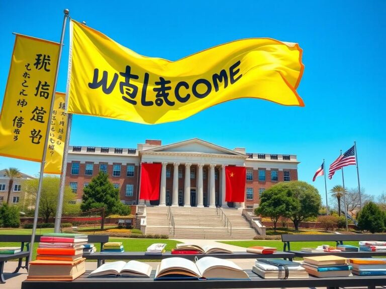 Flick International Vibrant college campus scene showcasing global education and cultural exchange