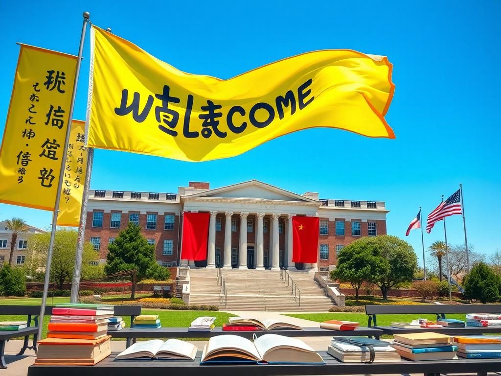 Flick International Vibrant college campus scene showcasing global education and cultural exchange