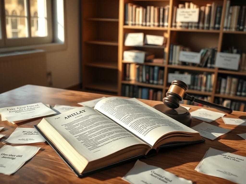 Flick International An open book of 'The Diary of Anne Frank' on a wooden desk surrounded by scattered papers and a shadow of a gavel.