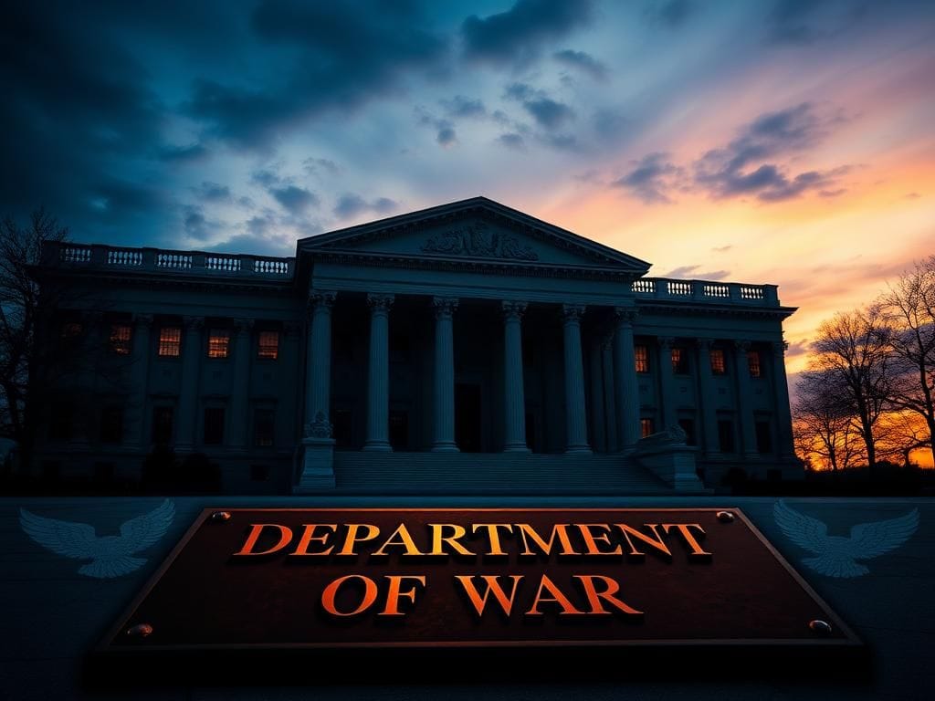 Flick International Artistic representation of a grand historical government building symbolizing strength and authority