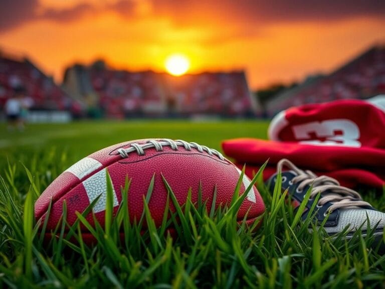 Flick International A vintage football and worn sneakers representing dedication in athletics