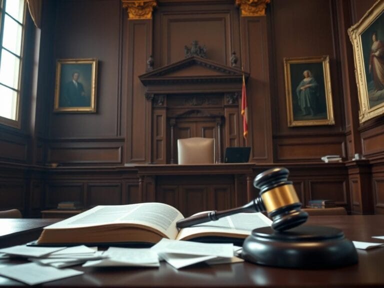 Flick International Dramatic courtroom scene highlighting the witness stand for Katy Perry's testimony