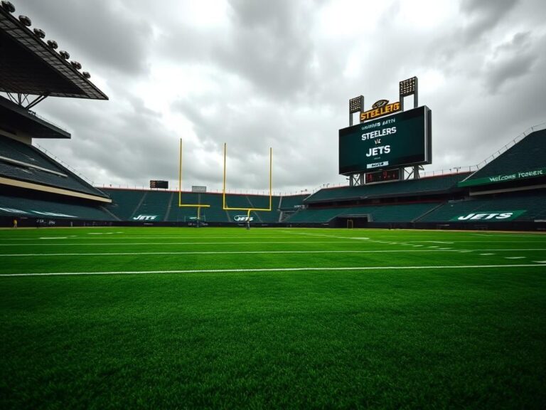 Flick International Football stadium marking for the Week 1 game featuring the Steelers vs. Jets