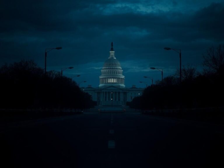 Flick International Shadowy scene of Washington, D.C. at dusk with Capitol Building silhouette