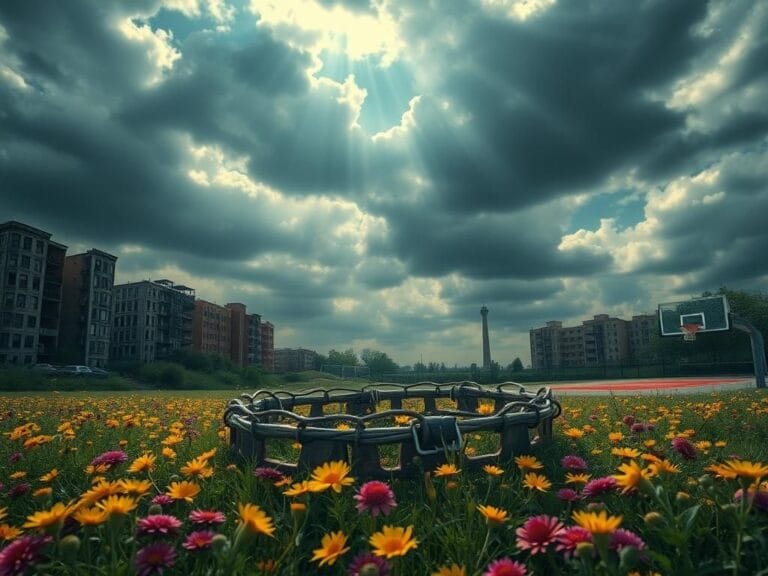 Flick International Political metaphor depicting a bear trap in a field of wildflowers, symbolizing the challenges facing Democrats.