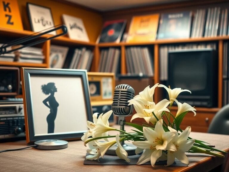 Flick International Vintage 1970s radio studio setting in tribute to Loni Anderson