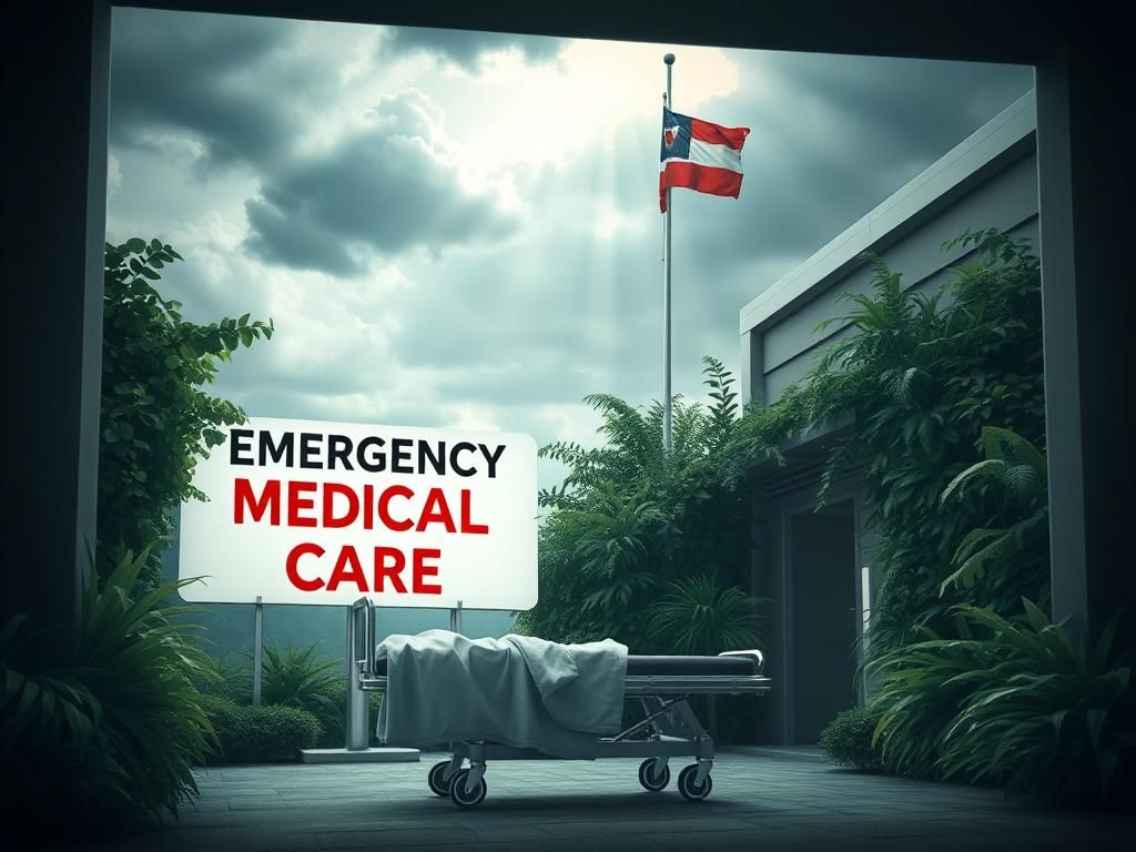 Flick International Hospital entrance depicting urgent need for medical care for injured children from Gaza