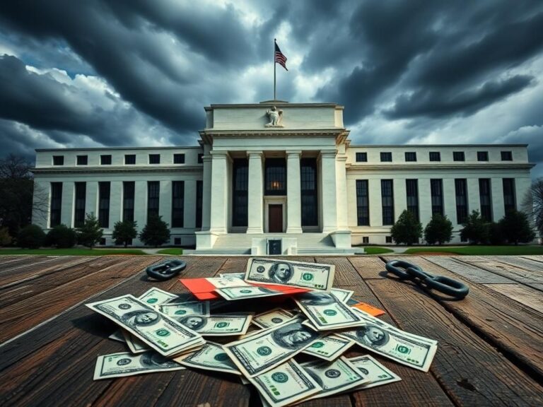 Flick International Large Federal Reserve building against a tumultuous sky illustrating economic uncertainty