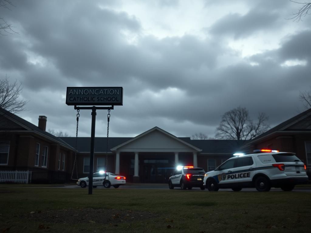 Flick International Exterior view of Annunciation Catholic School in Minneapolis after a shooting incident