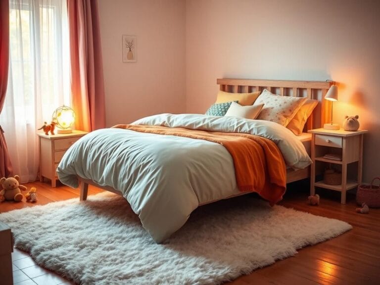 Flick International Cozy bedroom scene with a large bed and playful decor