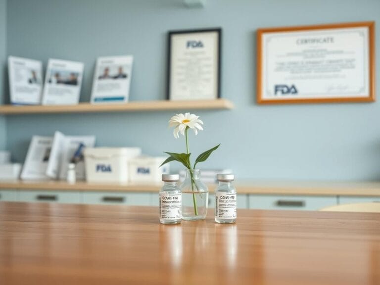 Flick International Serene clinic setting showcasing medical supplies and COVID-19 vaccine vials