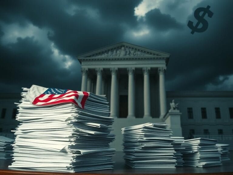 Flick International Dramatic Supreme Court scene with dark clouds and legal documents