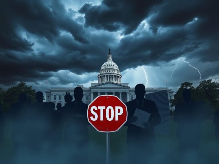 Flick International Dramatic depiction of CDC headquarters under a stormy sky symbolizing political turmoil