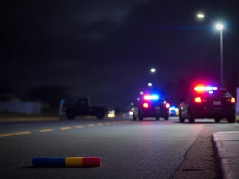 Flick International A somber night scene in Kansas City with police lights and stop sticks