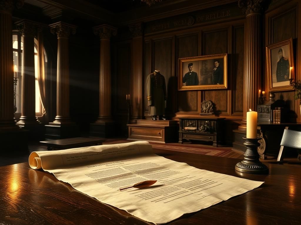 Flick International Historic government building showcasing 19th-century architecture with wooden pillars.