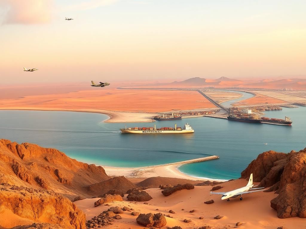 Flick International Panoramic view of the strategic coastal region of Somaliland with rocky cliffs and serene beaches