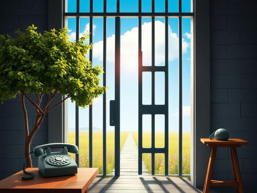 Flick International A prison gate ajar symbolizing freedom and new beginnings