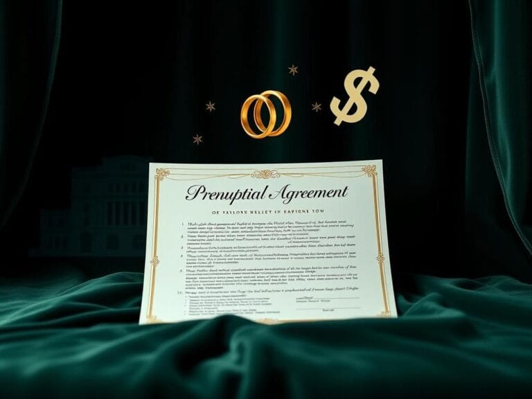 Flick International Elegant prenuptial agreement document on a velvet background symbolizing wealth and protection