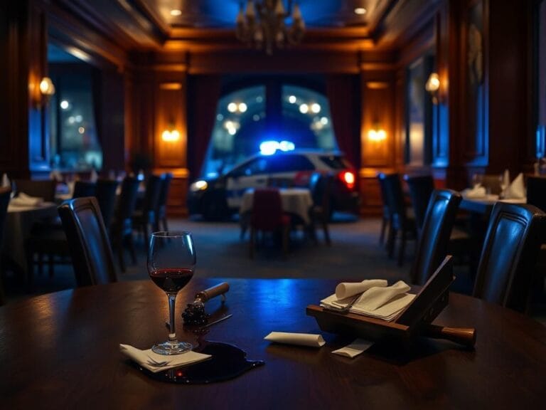 Flick International Upscale restaurant interior showcasing chaos after arrest incident