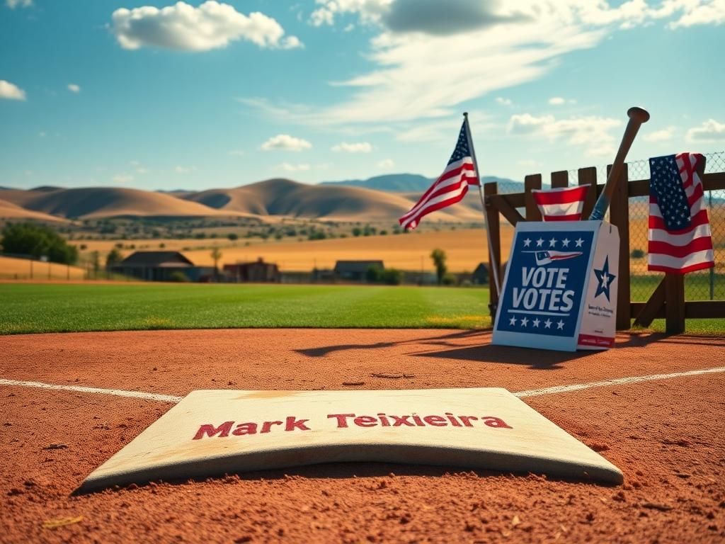 Flick International A vibrant baseball diamond with a worn home plate in the foreground, set against a Texas landscape.