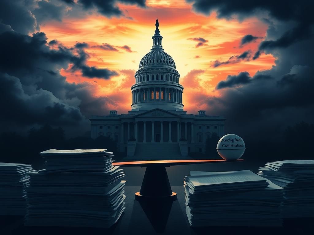 Flick International Dramatic sunset over the U.S. Capitol building symbolizing political tension
