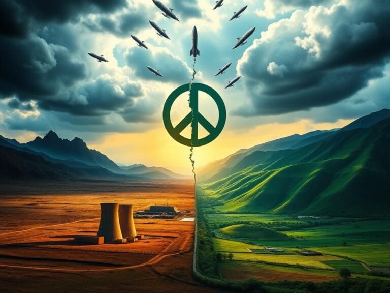 Flick International Dramatic landscape contrasting conflict and peace in the Iran nuclear crisis