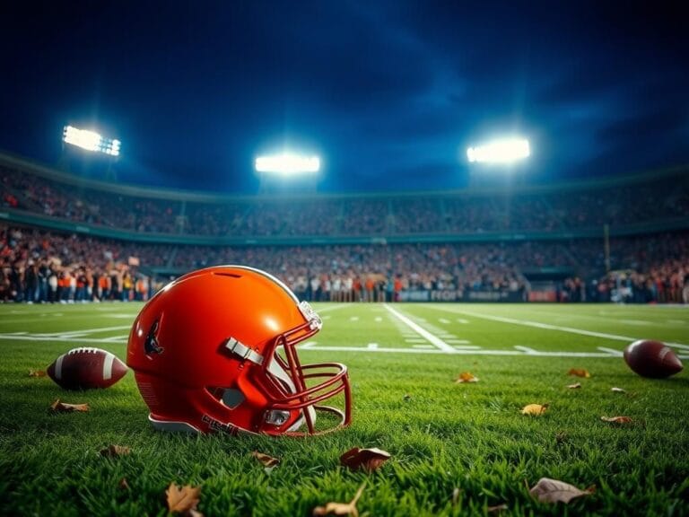 Flick International A dramatic nighttime football stadium scene with fans supporting Shedeur Sanders