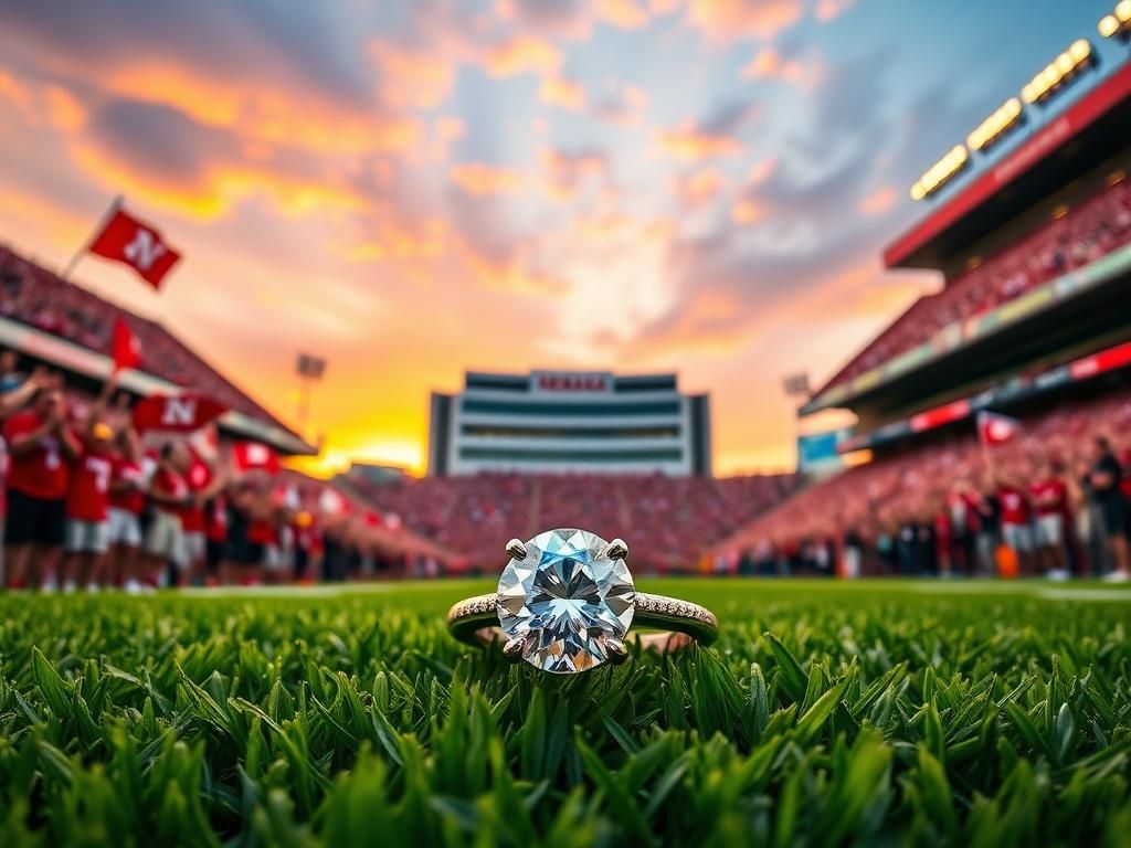 Flick International Engagement ring on football field at Arrowhead Stadium