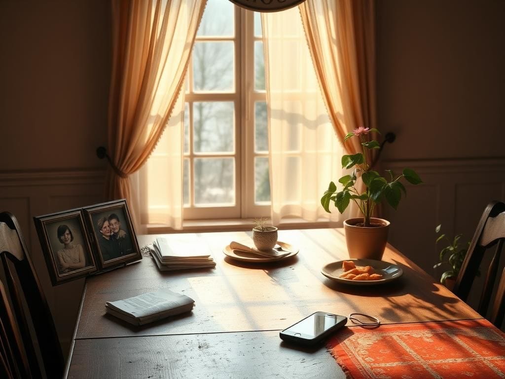 Flick International A weathered but inviting kitchen table, symbolizing resilience amid financial struggles.