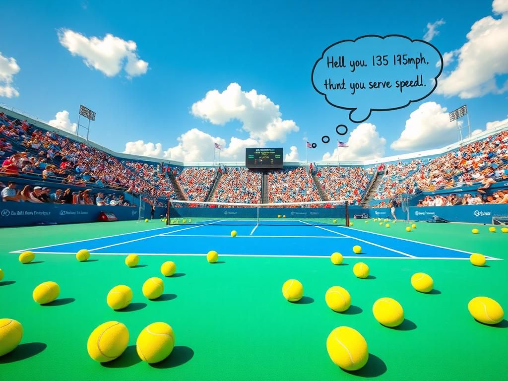 Flick International Vibrant tennis scene at the US Open featuring hard courts and tennis balls