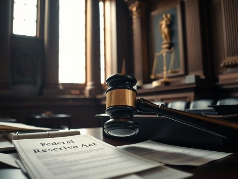 Flick International A dramatic courtroom setting with a gavel on a judge's bench