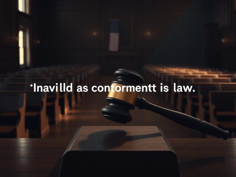 Flick International Dramatic courtroom scene with an empty judge's bench and a gavel symbolizing a legal ruling