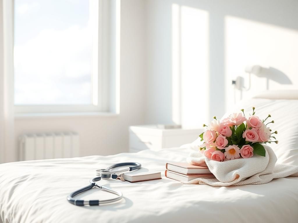 Flick International Hospital room with neatly made bed and flowers symbolizing hope during recovery