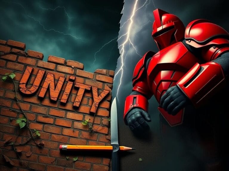 Flick International A dramatic overhead view of a split battlefield symbolizing political division within the Democratic Party.