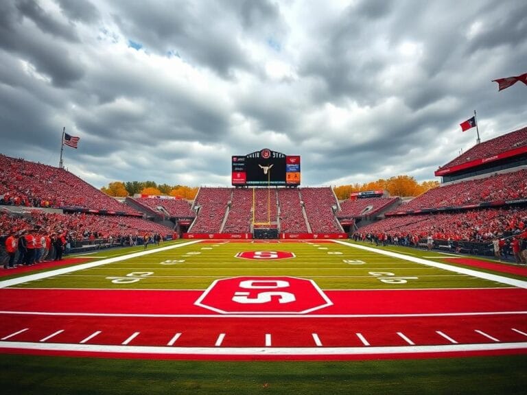 Flick International Vibrant view of Ohio State football stadium during a college football game