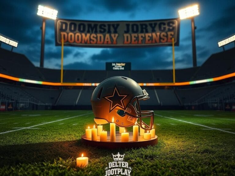 Flick International Dallas Cowboys star helmet on pedestal surrounded by candles