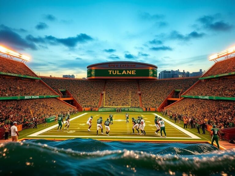 Flick International Dynamic scene at Yulman Stadium with Tulane Green Wave colors