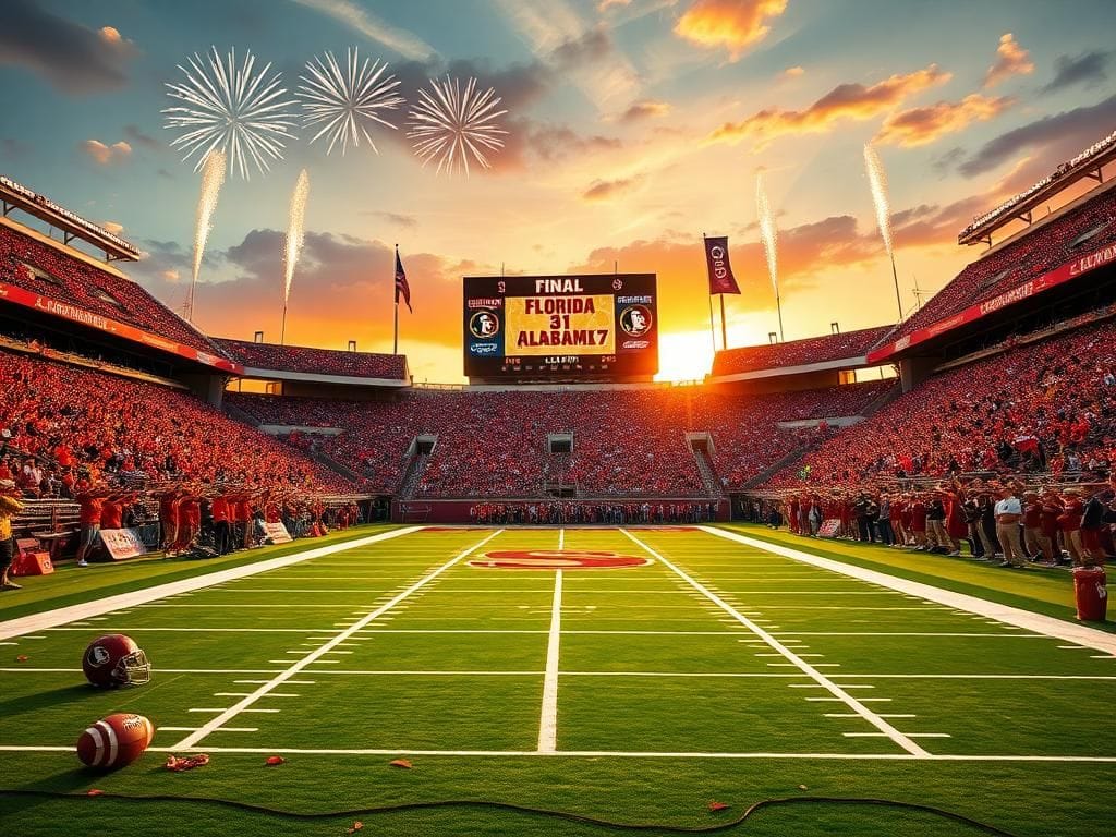 Flick International A vibrant scene of Doak Campbell Stadium during Florida State's historic victory over Alabama.
