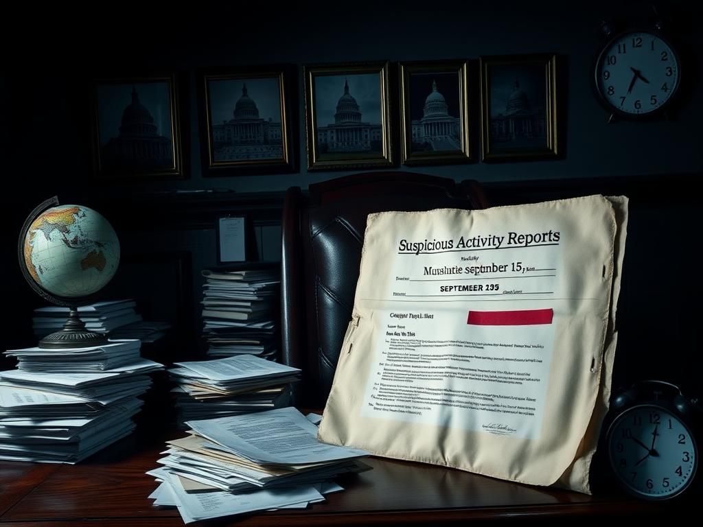 Flick International Dark office setting with a wooden desk, papers, and a vintage globe symbolizing global investigations