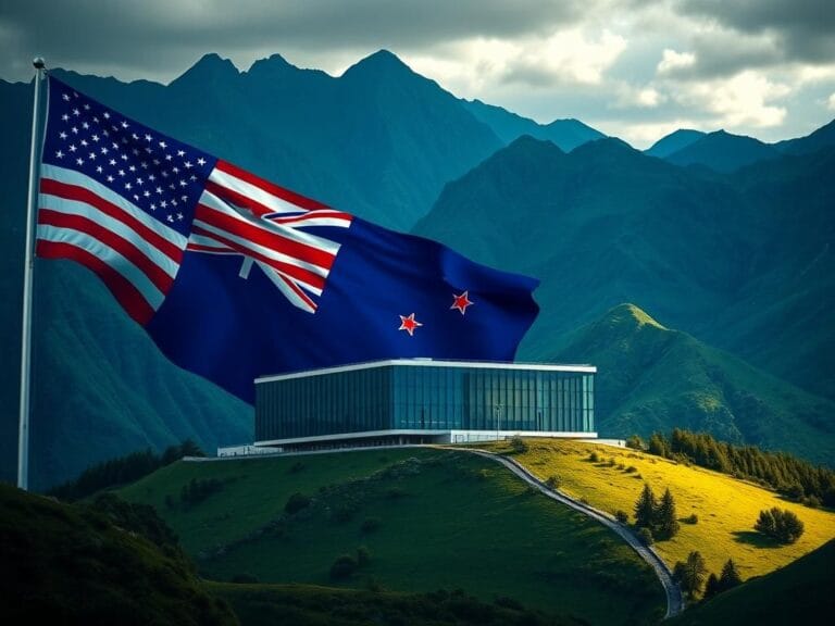 Flick International Dramatic view of the FBI's new office in New Zealand illustrating modern architecture and natural landscapes.