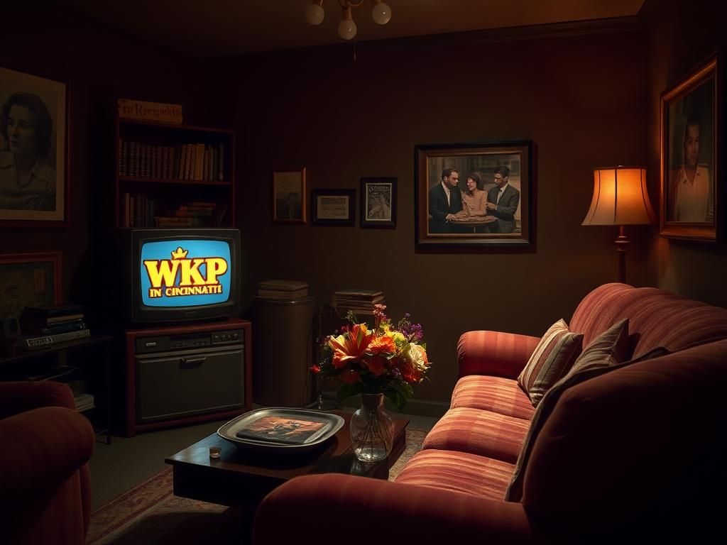 Flick International Vintage living room evoking 1970s-1980s Hollywood with memorabilia related to Loni Anderson and Burt Reynolds