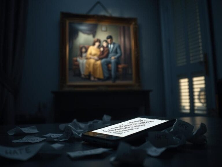 Flick International Dimly lit room with a shattered family portrait symbolizing division and betrayal in the Chrisley family