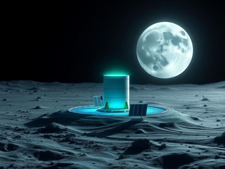 Flick International Futuristic nuclear reactor on the moon's surface with Earth in the background