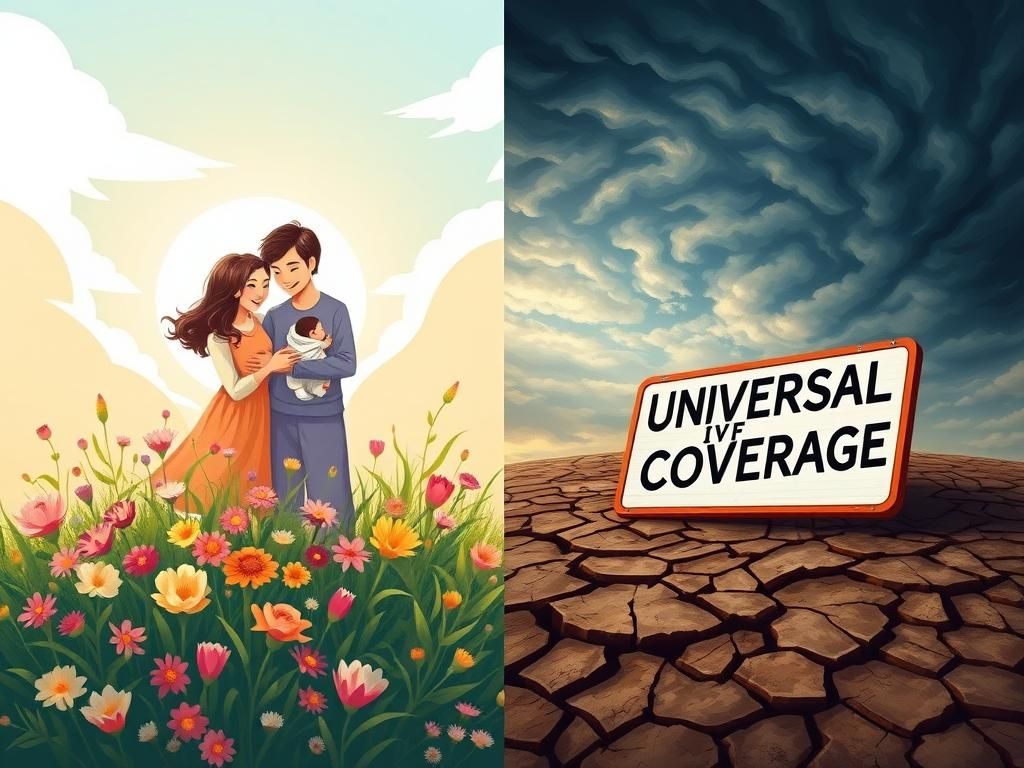 Flick International A split scene contrasting hope and disappointment in IVF promises