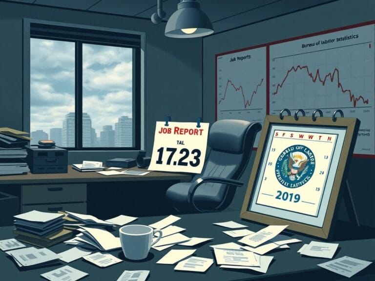 Flick International Empty office desk reflecting chaos after July jobs report