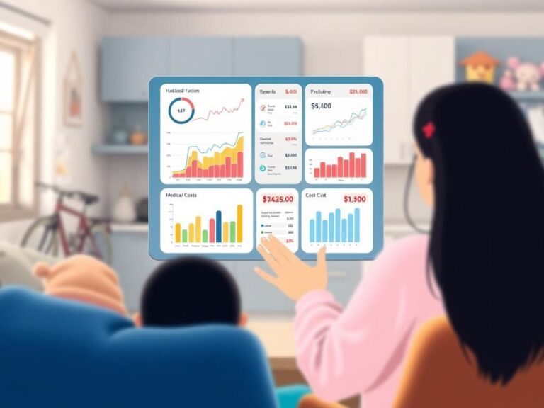 Flick International Conceptual image depicting healthcare transparency and parental empowerment with digital charts and graphs.