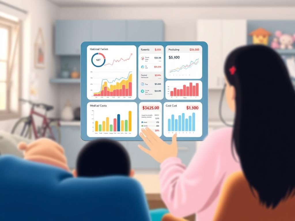 Flick International Conceptual image depicting healthcare transparency and parental empowerment with digital charts and graphs.