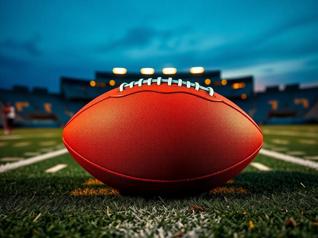 Flick International A dynamic football field scene at dusk with vibrant orange and teal colors representing the Jacksonville Jaguars and a football player's blurred motion in the background.