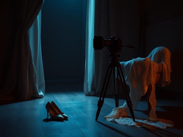 Flick International A vintage film set with a film camera capturing a classic thriller atmosphere