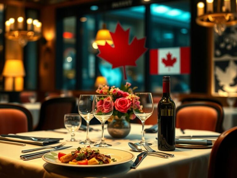 Flick International Elegant dining table set for a romantic dinner, adorned with vibrant flowers and gourmet dishes